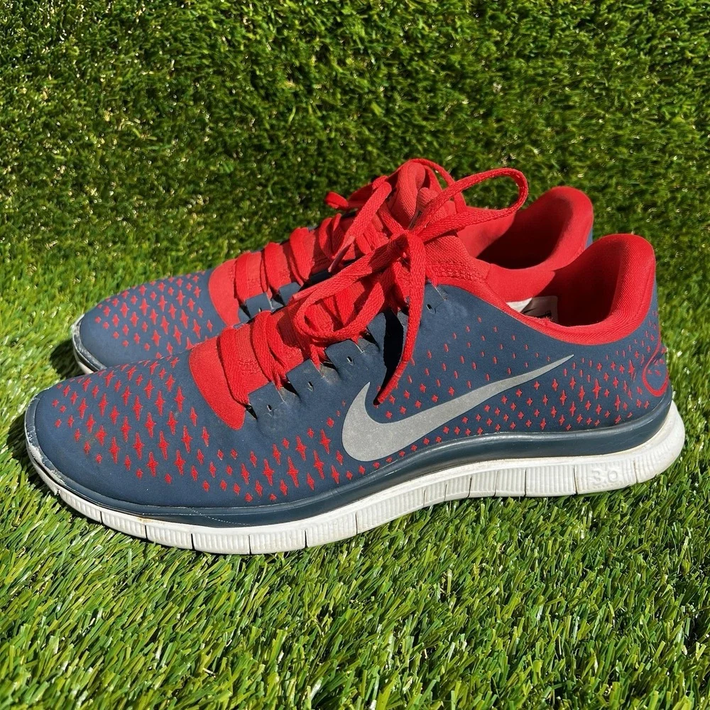 Nike Shoes Men Size 11 Free 3.0 v4 Gray & Blue Running Comfort